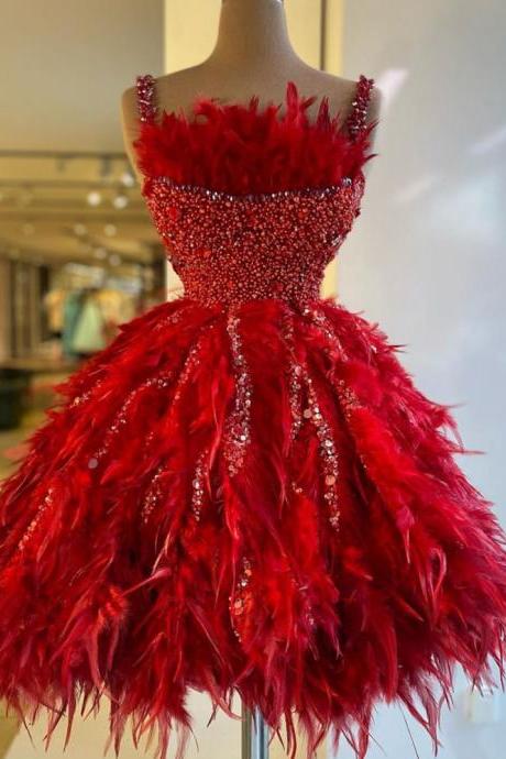 Sexy Prom Dresses， Ball Gown Pprom Dresses, Puffy Prom Dresses, Red Prom Dresses, Puffy Evening Dresses, Feather Prom Dresses, Beading Evening