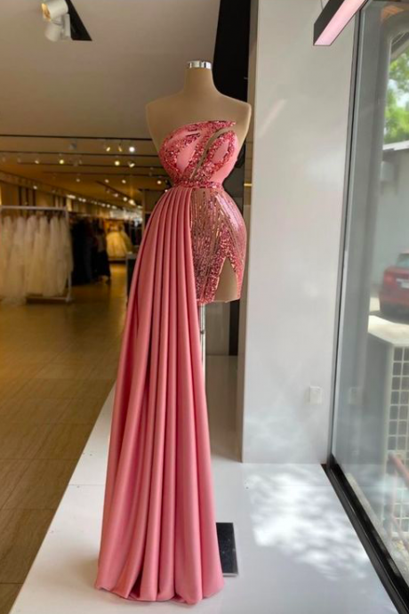 pink prom dresses, sexy prom dresses, beaded prom dresses, satin prom dresses, new arrival evening dresses, cheap formal dresses, a line evening dresses, sexy evening dresses, prom dresses 2023, cheap formal dresses, arabic prom dresses, pink women party dresses