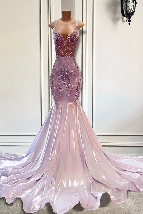 Long Sparkly Prom Dresses 2023 Sexy Sheer Top Sexy White Mermaid Style Black Girls Prom Formal Gowns