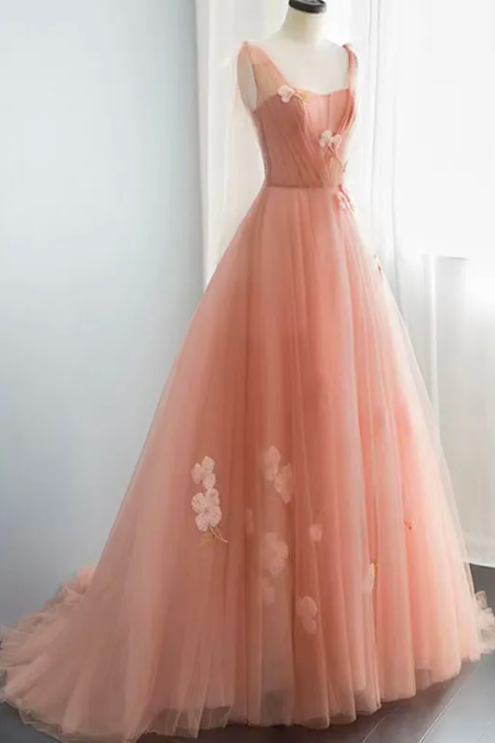2023 Pink Lace Prom Dresses Applique Covered Button Back Lace Evening Long Dresses Junior Skinny Girl Party Birthday Gowns Bridal Gowns Flowers