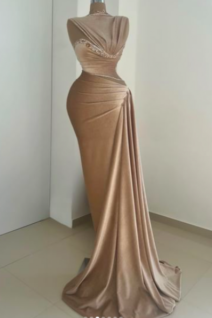 Prom Dresses Pleats Front Sashes Evening Dresses Evening Dresses Long Party Dresses 2024 Evening Gowns Beading Prom Gowns