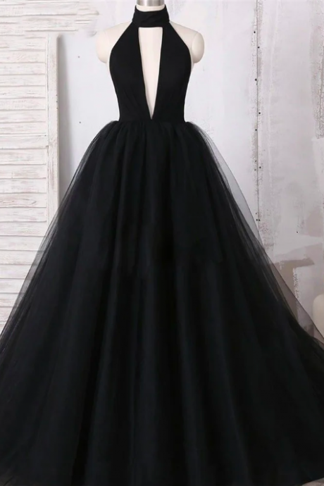 A Line Halter Evening Gown Deep V Neck Elegant Prom Dress Sleeveless Wedding Evening Dress Custom Size Backless Robes De Soirée