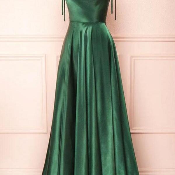 emerald green spaghetti straps satin bridesmaid dresses long with slit for women 2024 wedding guest party prom gowns