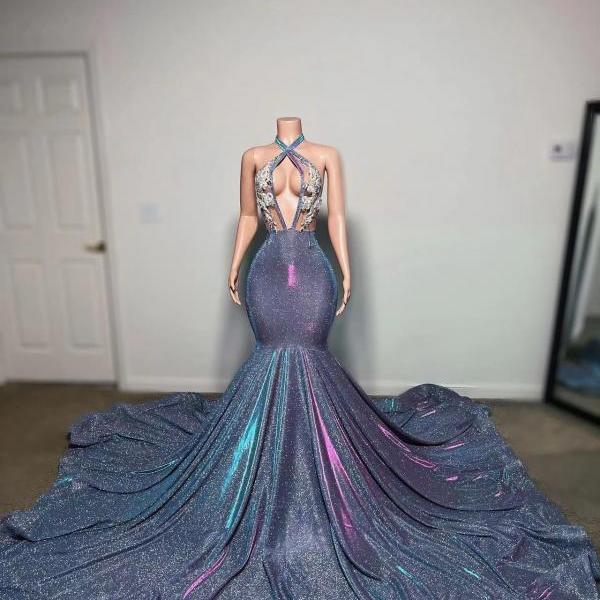 Luxury Red Mermaid Aso Ebi Prom Dresses Feathers Cap Sleeves Cryatals Beaded Tiered Ruffles Plus Size Women Evening Gowns main image 0