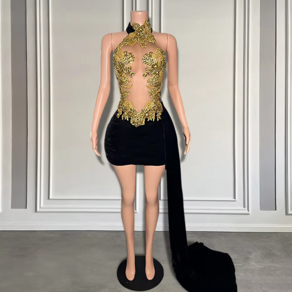 Short Peacock Blue Diamond Prom Dress Black Girl Mini Cocktail Party ...