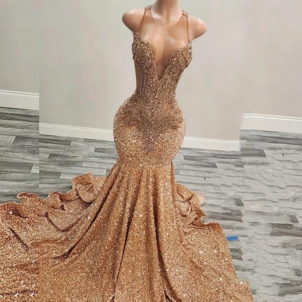 Luxury Sparkly Crystals Angel Gown Sexy Women Celebrate Party Dress High-end Wings Strapless Evening Dress Photo Shoot Wear Yuyi