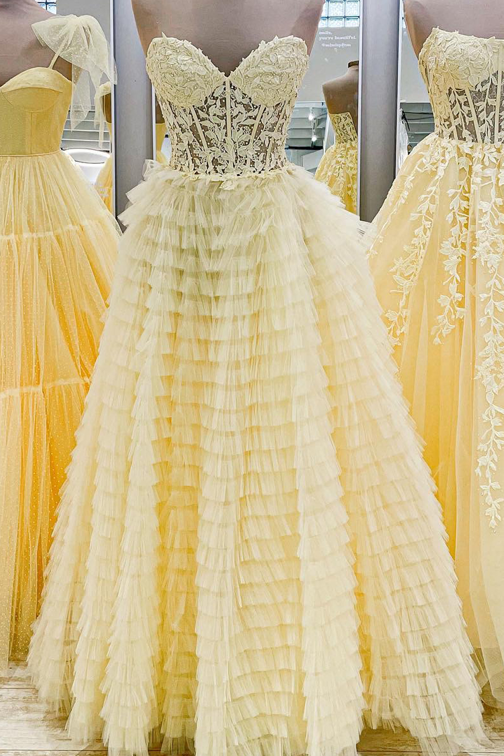 VKBRIDAL Women's Off-the-Shoulder Tiered Tulle Prom Dress - Long Formal Ball Gown For Parties & Weddings - View #11