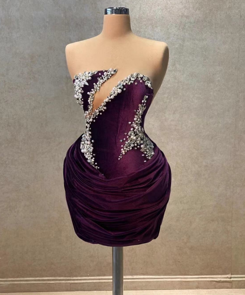 Sparkly Sequined Prom Dresses Short For Women 2025 Pearls Beading ...