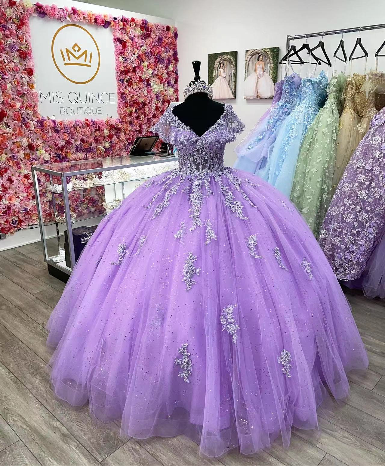 Charming Off The Shoulder Purple Satin Beaded Quinceanera Dress Sweet 16 Dress SP1308 main image 0