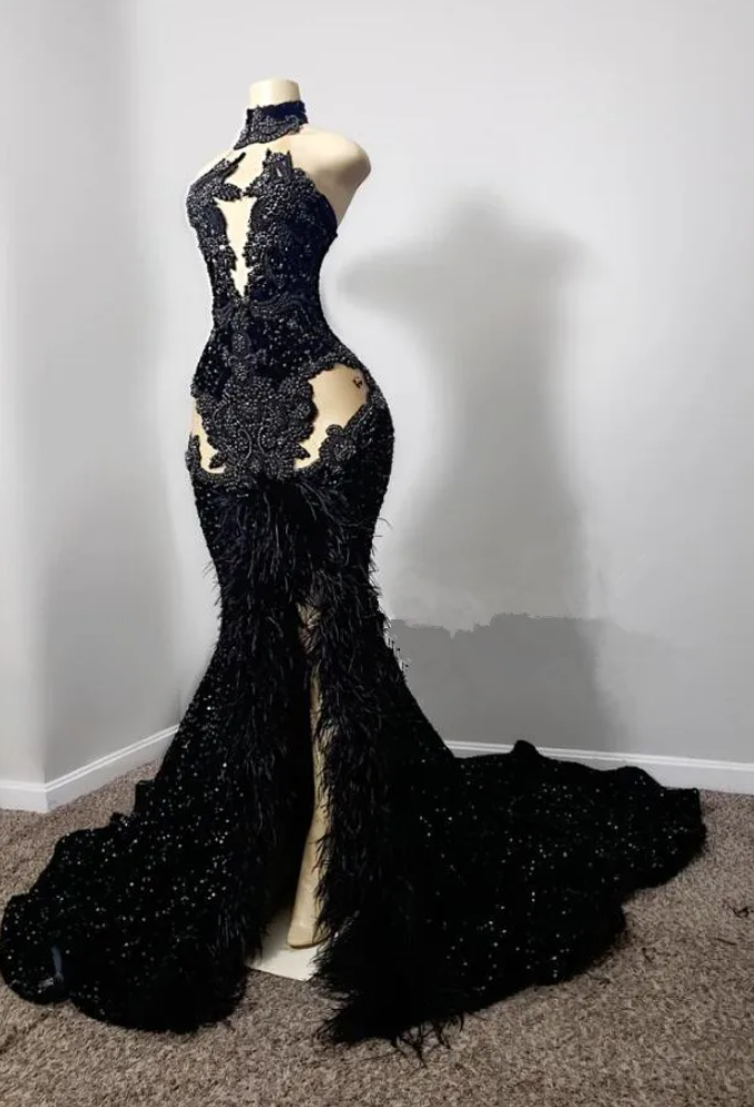 Sexy Black Mermaid Evening Dress,Black Pageant Dress Y4197 main image 1